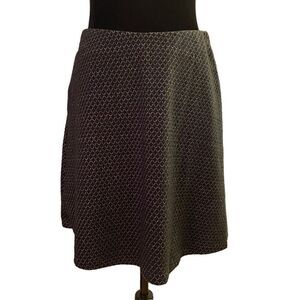 Ann Taylor Loft Diamond Pull On Black Skirt Size Small